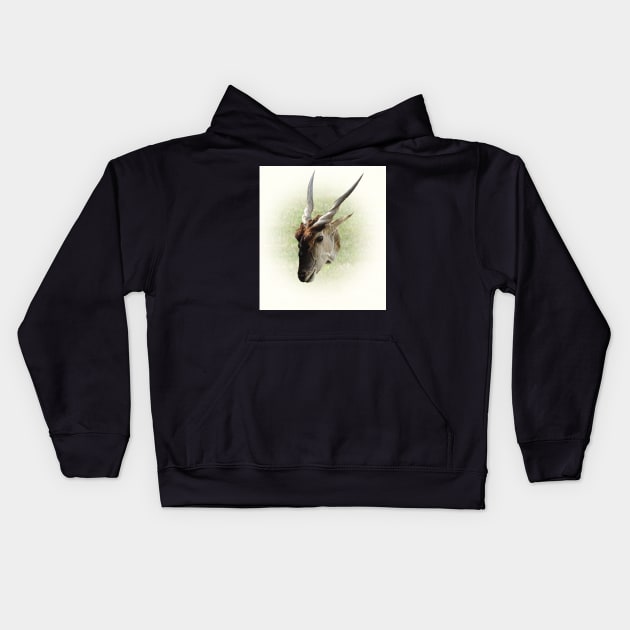 Eland antelope Kids Hoodie by Guardi